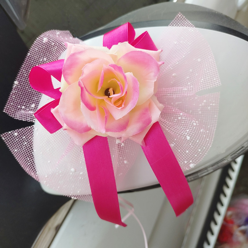 장식꽃 [그라디언트 핑크] 실크 천