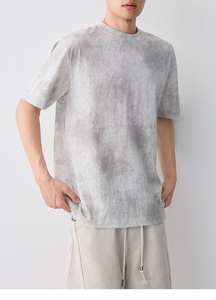 Áo thun nam tay ngắn cổ tròn chất liệu lanh cotton phong cách đường phố — màu cà phê chi tiết 23