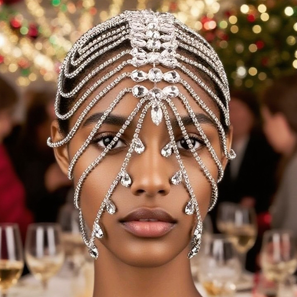 New Multi-Layered Rhinestone Hair Chain, Personalized, Fashionable and Versatile, Suitable for Dance Performances, Hair Accessories for Women