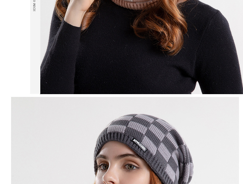 Winter hat bib set plus wool warm earmuffs woolen hat Europe and America cross-border women's knitted hat_voghion.com