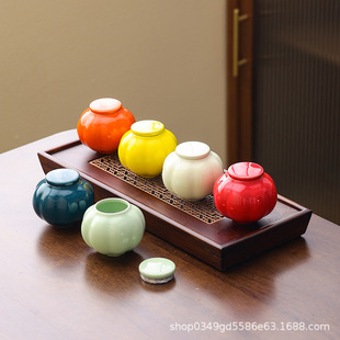 Creative Lantern Moisture-proof Sealed Cans Ceramic New Mini small size Tea Cans Portable Storage Balm Powder Pills