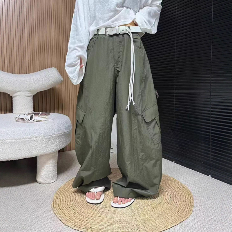 韩系复古时尚弯刀显瘦高级阔腿裤女夏款文艺范慵懒宽松洋气遮胯潮|undefined