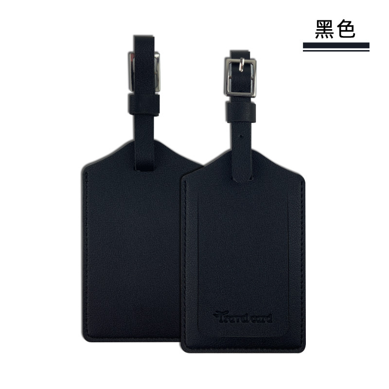 Transfronterizos cuadrado hebilla cuero etiqueta de equipaje anti-perdida etiqueta de equipaje pu cuero tarjeta de embarque