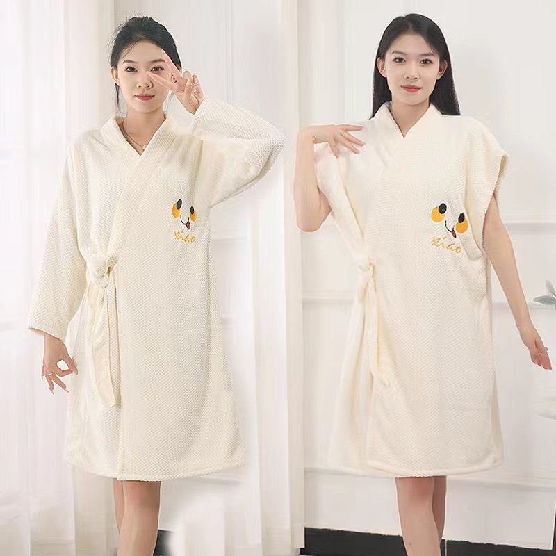 새로운 패션 레이스 업 목욕 가운 잠옷 물 흡수성 빠른 건조 목욕 타월 머리가없는 부드럽고 편안한 성인 원피스 착용