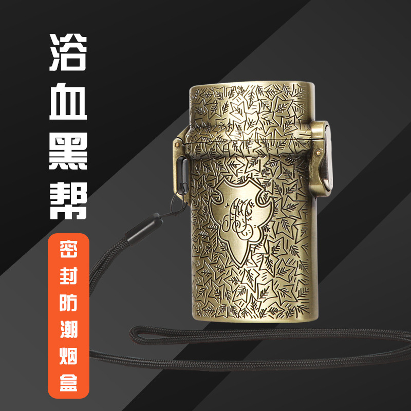 現物卸売りバス血黒組シェルビーたばこ箱太中細三用金属たばこ箱20本入り太送ストラップ|undefined