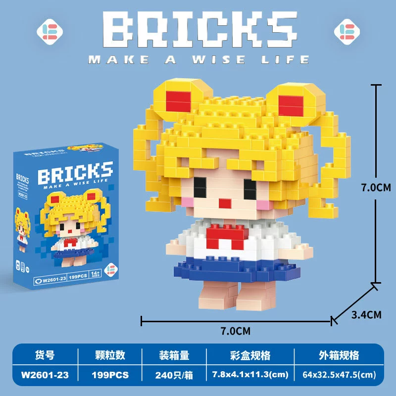 Конструктор-игрушка (LEGO) мини-фигурки персонажей мультфильмов, несколько вариантов количества деталей и цветных коробок