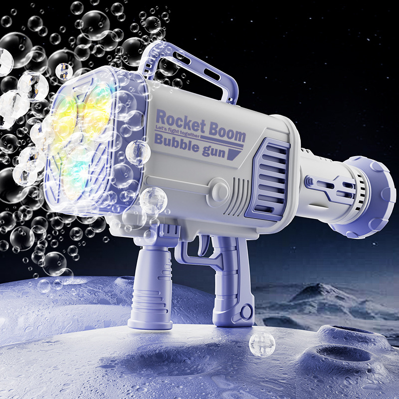 3기통 바주카 버블건 파란색과 보라색(전자상거래 상자)