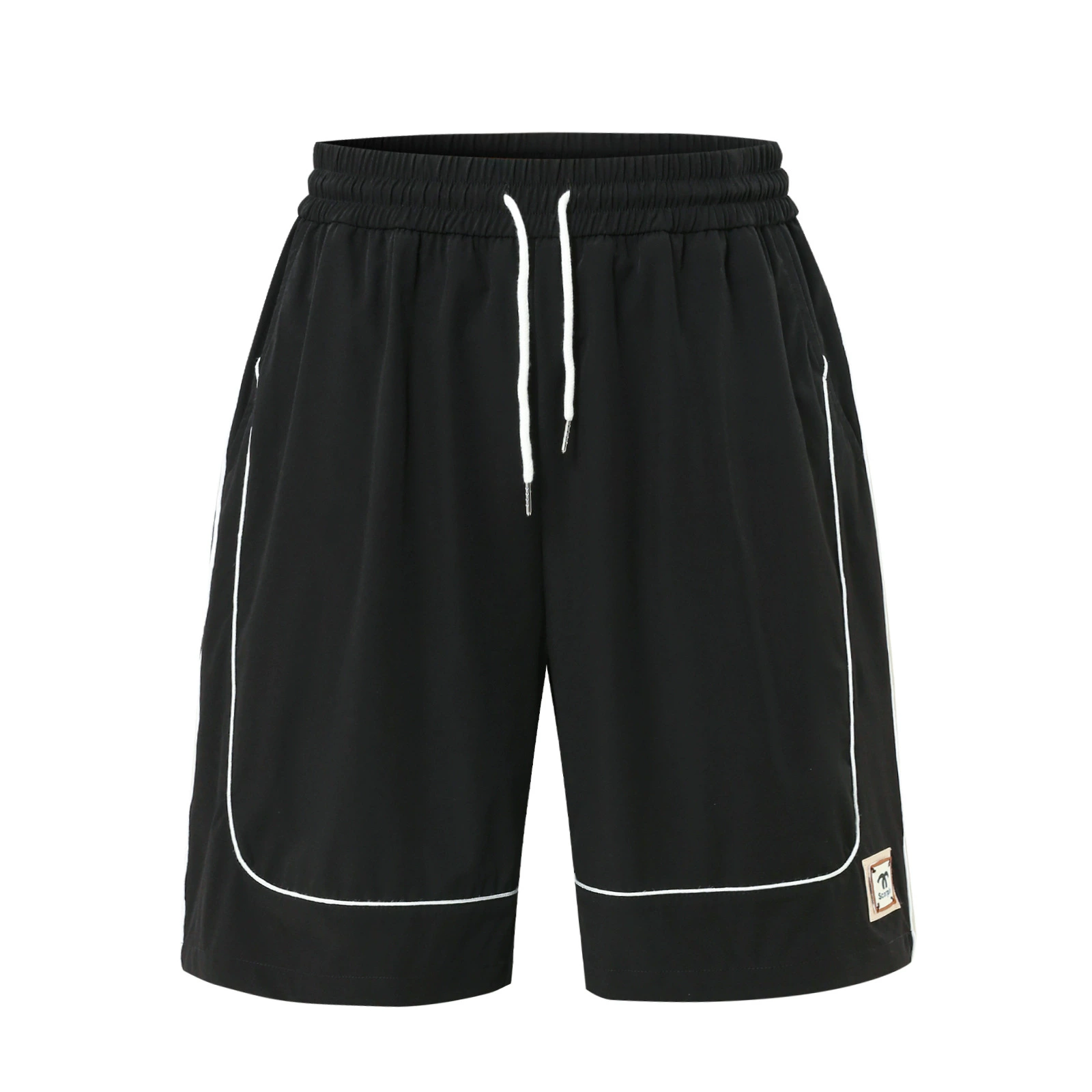 Мужские молодежные новые тонкие быстросохнущие модные мужские шорты до колена, вязаные пляжные эластичные мужские повседневные шорты