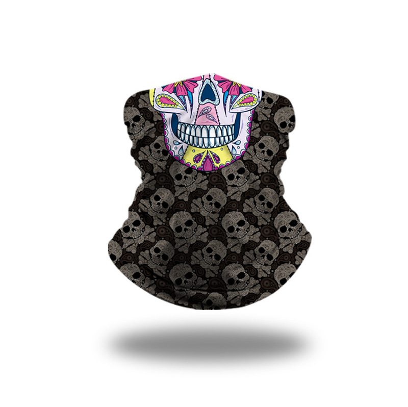 Toalla facial mágica de ciclismo deportivo al aire libre Impresión digital 3D Protector solar transpirable Máscara a prueba de polvo y neblina para hombres y mujeres