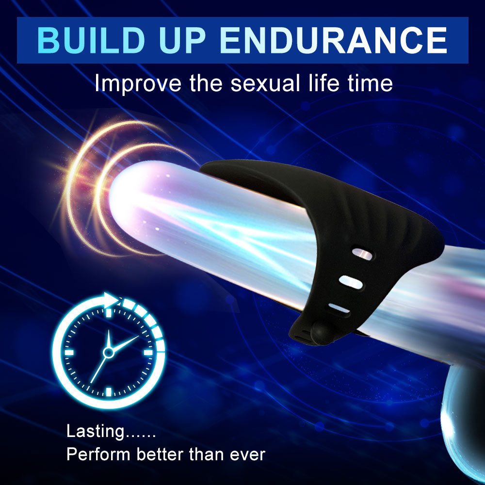 Wearable Vibrating Penis Trainer, Silicone Electric Stimulation Device, Black — detail image 3