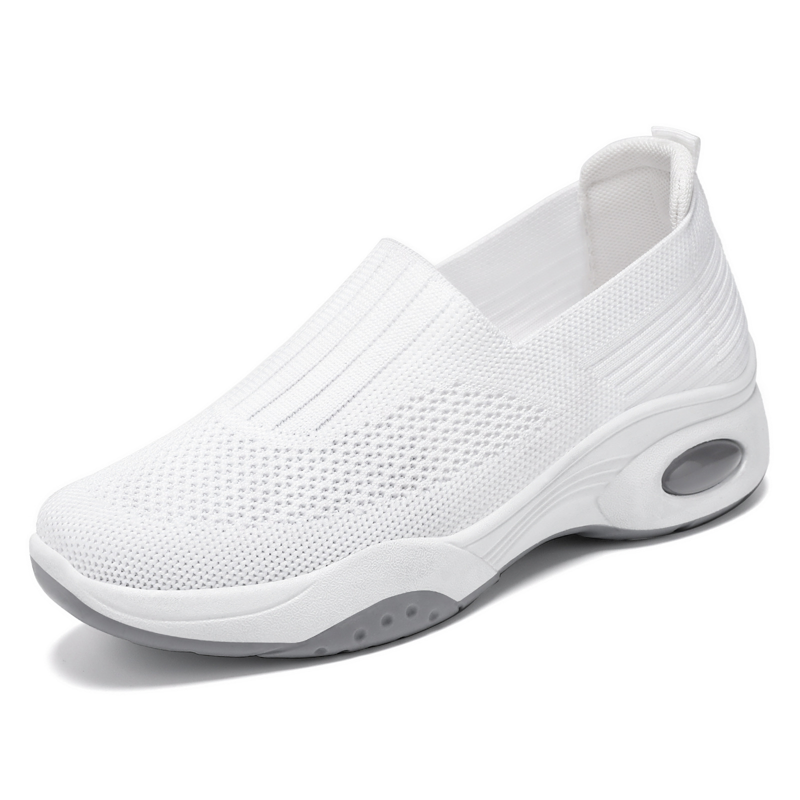 Zapatos de mujer 2026, nueva colección de primavera, calzado deportivo de punto para mujer, zapatos casuales de tela con suela gruesa, zapatos de plataforma sin cordones.