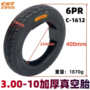 Electric Vehicle Outer Tire 3.00-10 Vacuum Tire 6-Ply C-1612 Electric Scooter 14X3.2 with Cst Tires