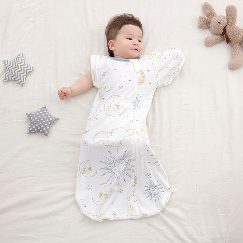 Autumn and Winter Baby Sleeping Bag Swaddling Blanket Newborn Baby Swaddling Bag Baby Surrender Style Multipurpose Kick-Proof Blanket Set of 2 Sleeve