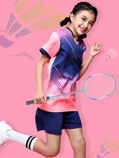 [Free shipping] Children's badminton clothing short-sleeved training suit for boys and girls table tennis tennis competition quick-drying sports