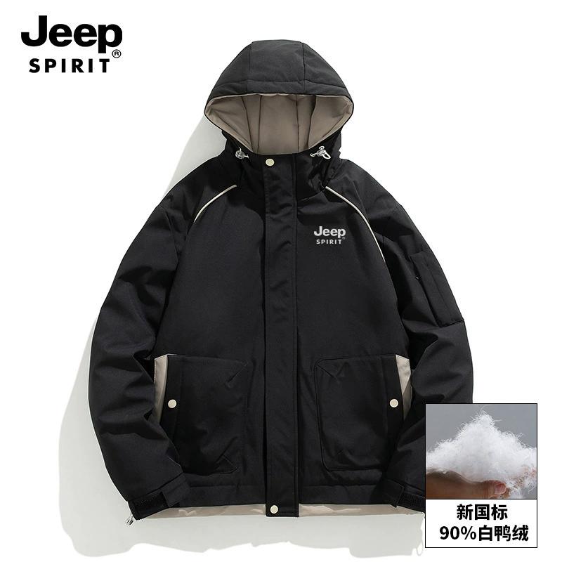 Пуховик с капюшоном высокого качества JEEP SPIRIT, зимний travel hoody