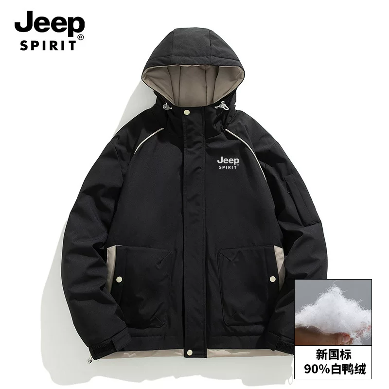 Пуховик с капюшоном высокого качества JEEP SPIRIT, зимний travel hoody