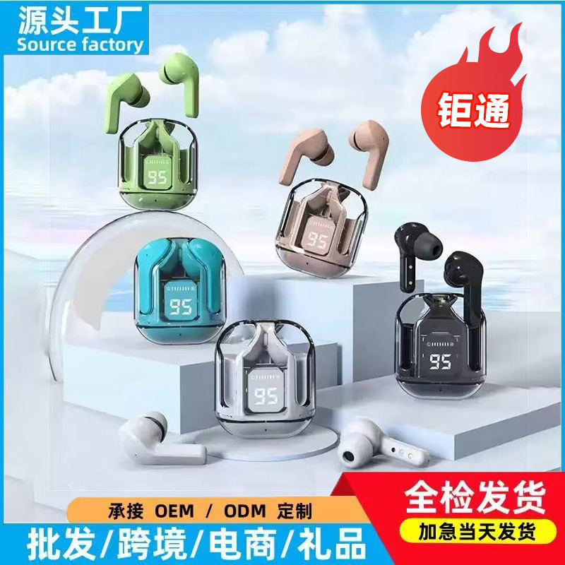 透明世代デジタルディスプレイワイヤレス Bluetooth ヘッドセット TWS アクティブノイズリダクションクロスボーダーエアヘッドセットスポーツゲームインイヤー|undefined