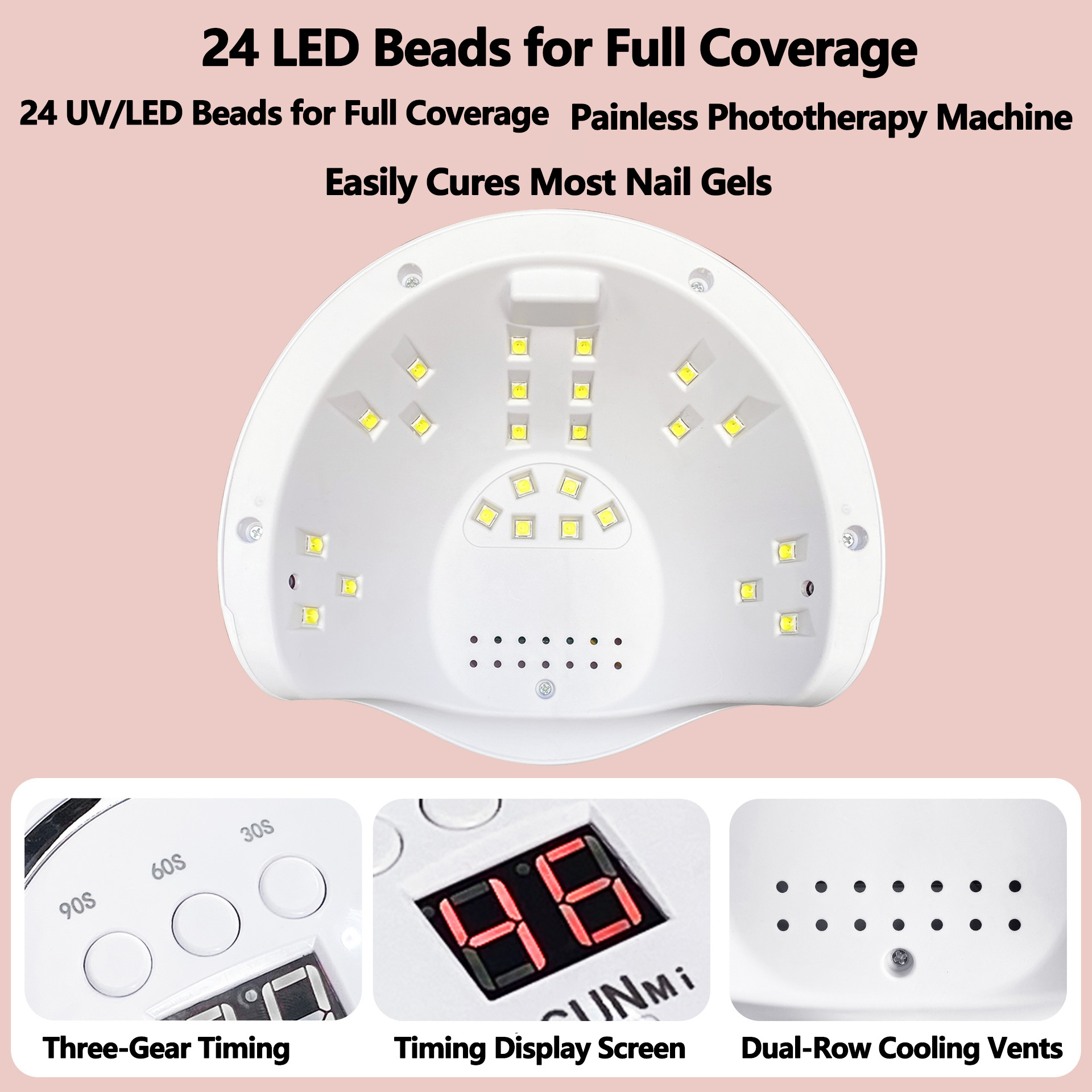 LED Nagel-UV-Lampe Schnelltrockner Nageltrockner Strömungslacknagel-Backofen Heimgebrauch Nagelstudio Set Nagelbackofen