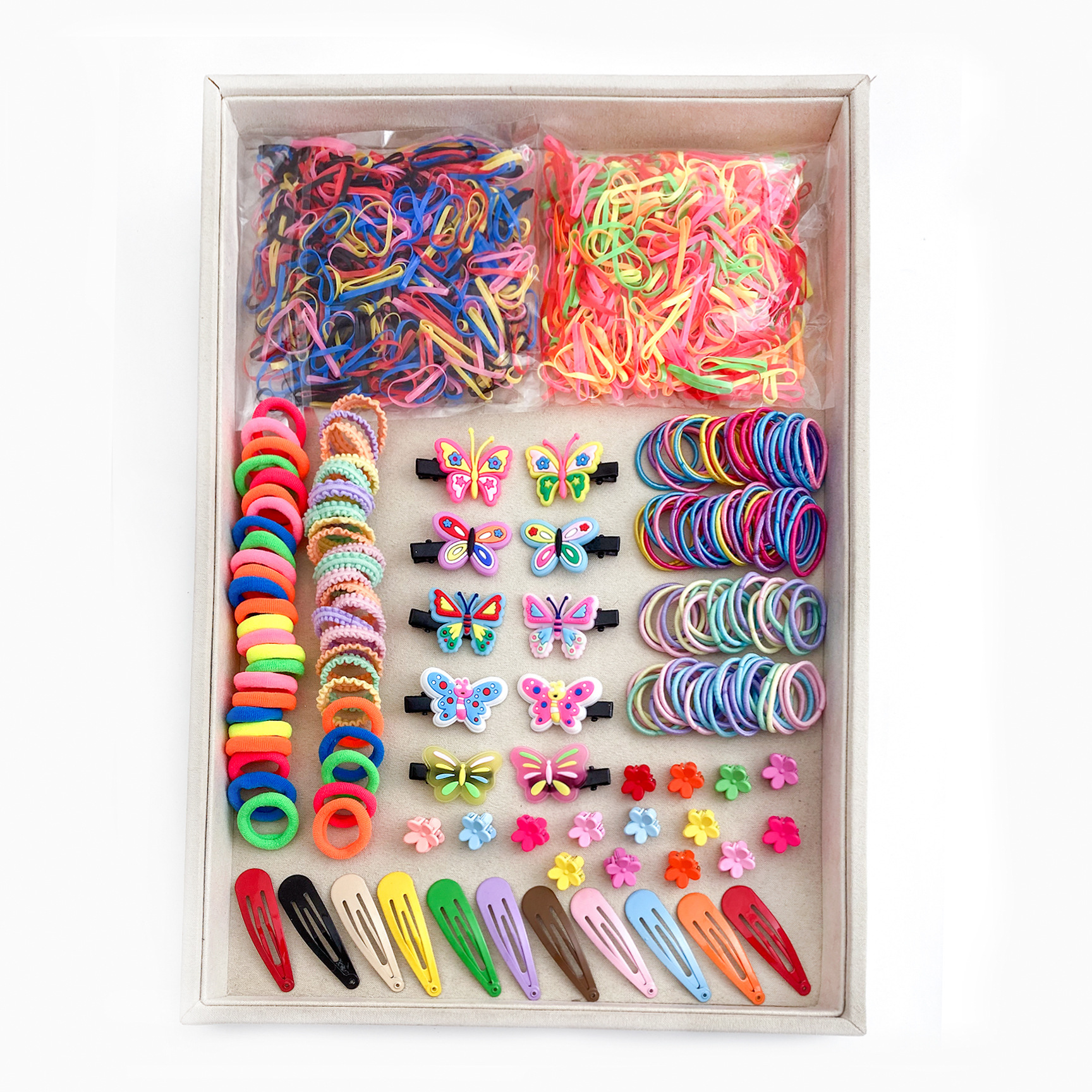 Tocado de los niños horquilla combinación traje caja de regalo banda de pelo del bebé chica clip lateral accesorios para el cabello chica princesa cuerda de pelo