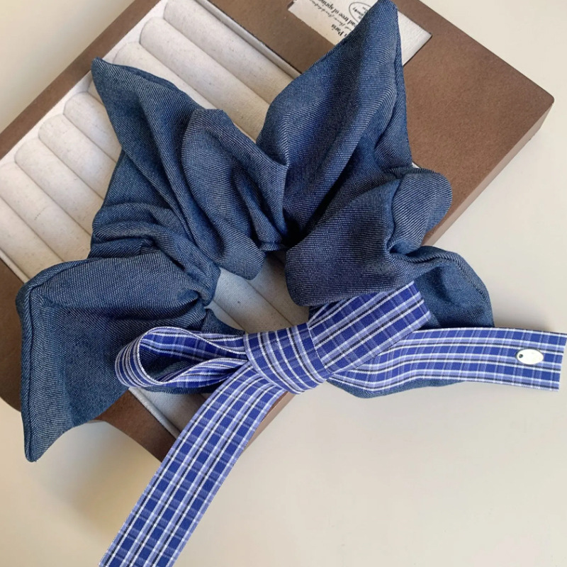 Encaje retro francés, diadema de intestino grueso, mujer 2025, nuevo estilo, cuerda para el cabello, banda de goma, lazo, dulce cuerda para el cabello, accesorios para el cabello