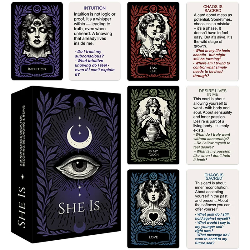 Cross-border new SHE IS Mindful Healing Board Game Card Deck 52 cards mindfulness meditation cards factory in stock