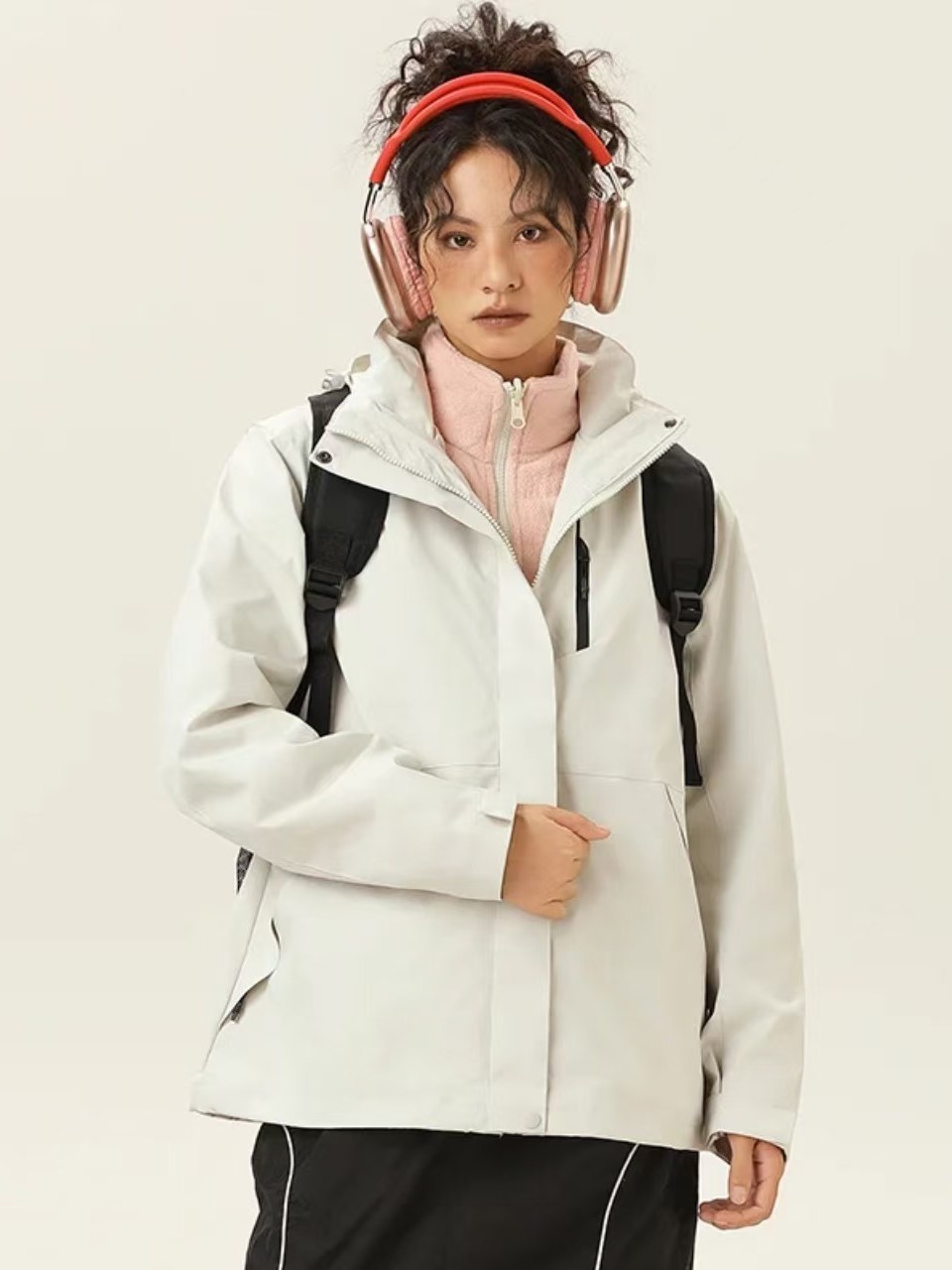 Otoño y invierno desmontables revestimiento de pluma pareja chaqueta 2 - en - 1 chaqueta impermeable al aire libre