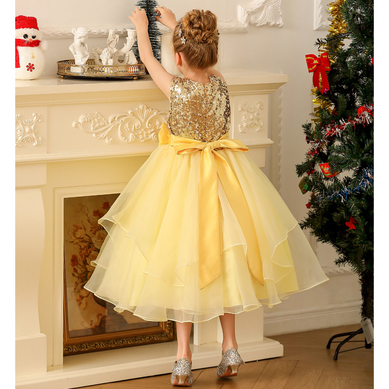 Nuevo comercio exterior transfronterizo Europa y Estados Unidos vestido de boda infantil vestido de encaje vestido de flores de fiesta de cumpleaños esling sin mangas