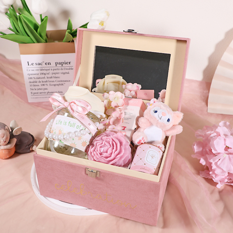 クリエイティブな結婚式の記念品ボックス、結婚式のキャンディボックス、ブライズメイドの返礼品ボックス、親友の誕生日用メイクボックス、ベルベットボックス|undefined