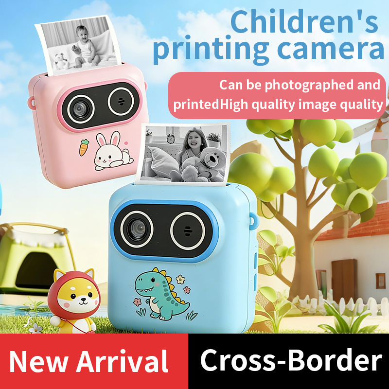 Cross-Border New Model Children's Instant Print Camera, Mini Cartoon Toy Camera, Multi-Language Thermal Paper Cross-Border New Model Children's Instant Print Camera, Mini Cartoon Toy Camera, Multi-Language Thermal Paper