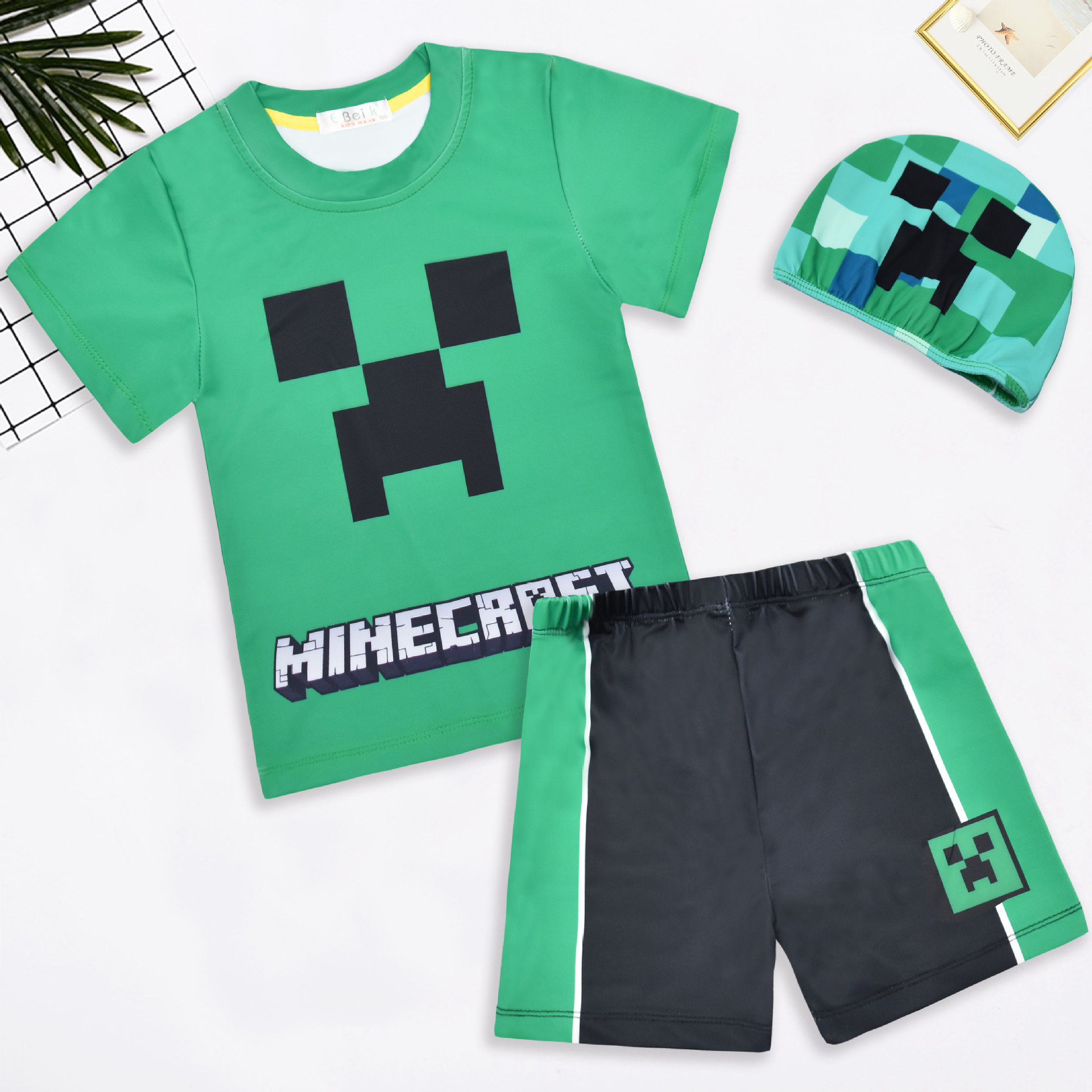 Spot Kidsren's New Cartoon Digital Printing Kidsren's Hot Spring Beach Swimsuit Three-Piece Set 5597