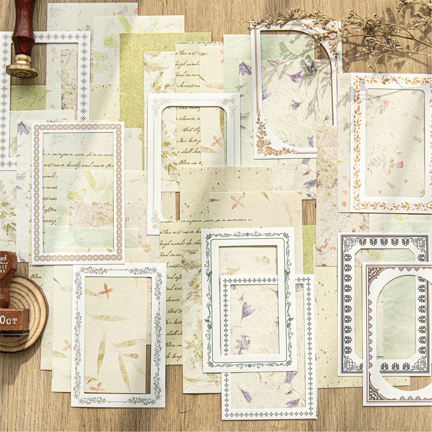 Azúcar poesía doble paquete de material de borde hueco collage diario serie de decoración de papel de base papel de material