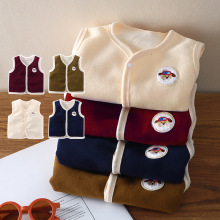 儿童马甲男女童加厚保暖外穿灯芯绒秋冬加绒背心宝宝外搭坎肩