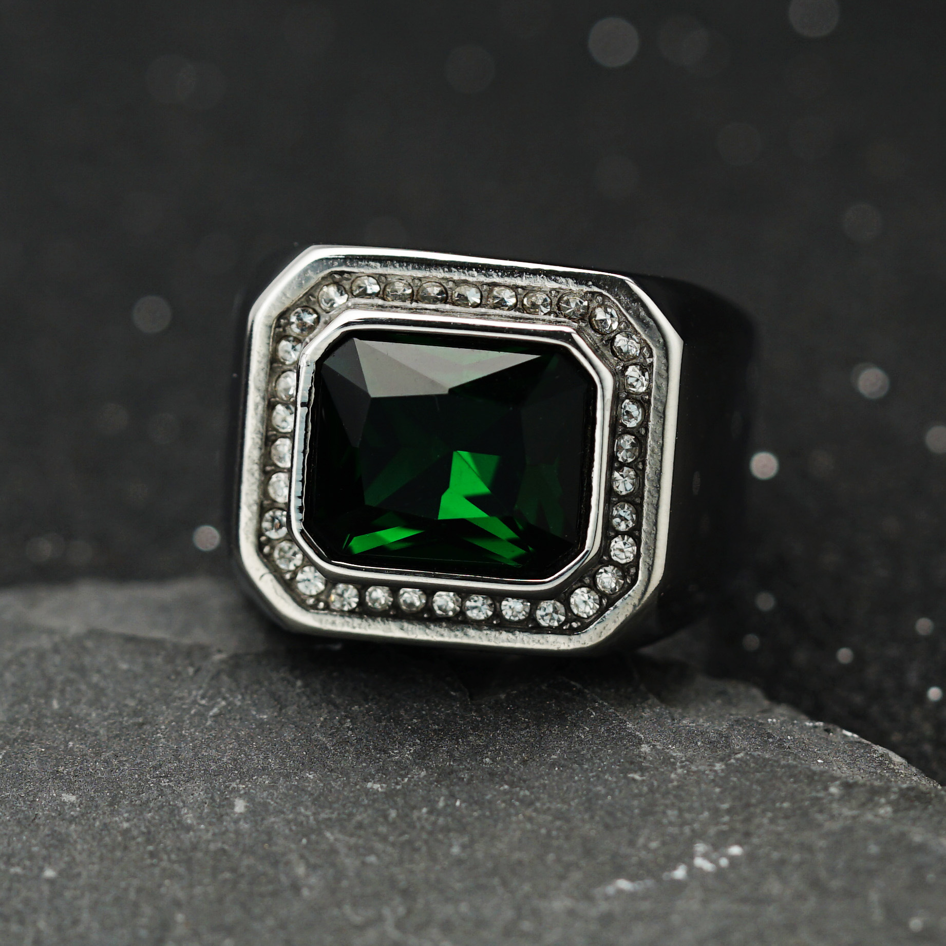 316 Stainless Steel Material Hip-Hop 316 Stainless Steel Solid Color Men Signet Rings