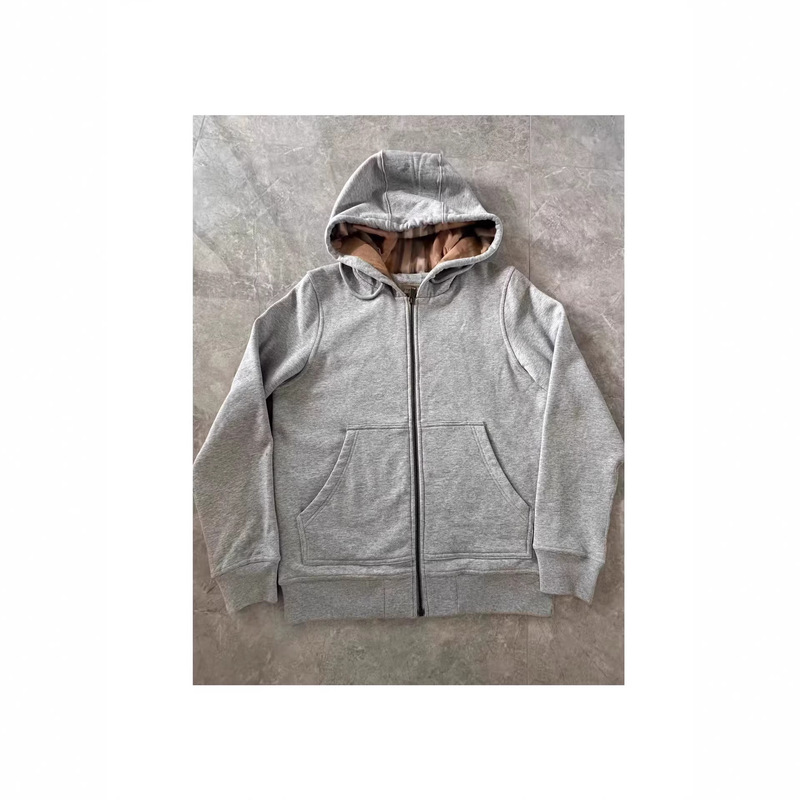 Cross-Border New High-Quality Autumn and Winter Men's Hooded Zip-Up Sweatshirt with Embroidered Logo on the Chest