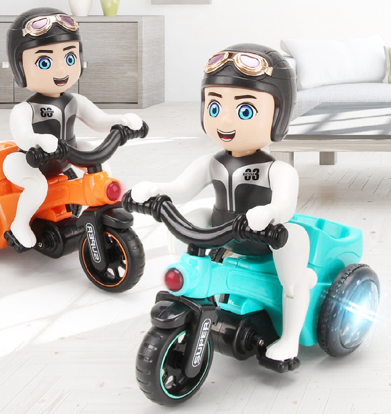 Triciclo de acrobacias sonido eléctrico y luz niños y niñas TikTok mismo estilo Internet celebridad juguete infantil danza giratoria cabeza curva