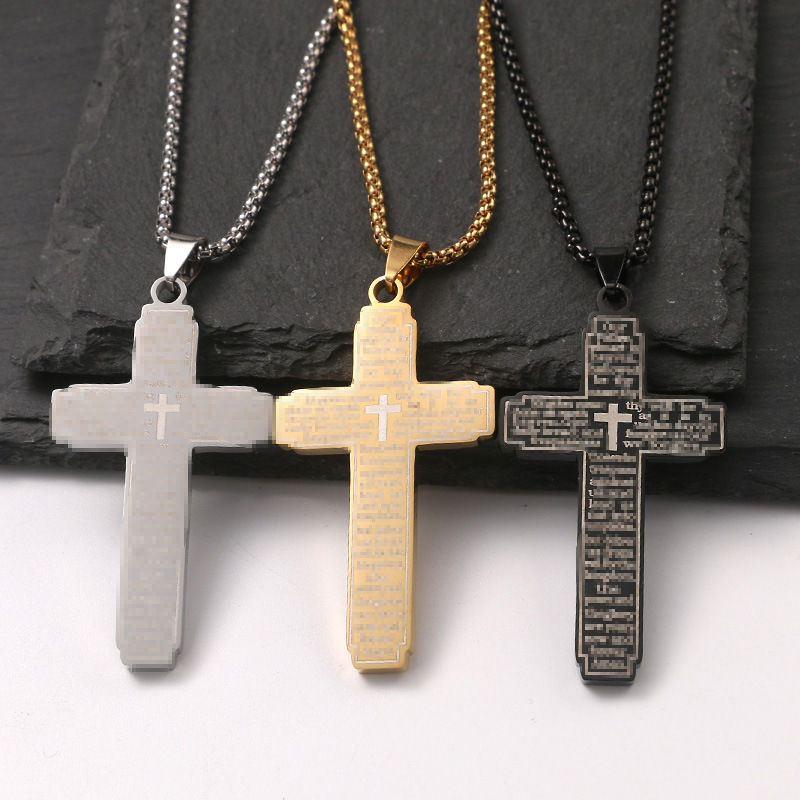 trend necklace with letters hip-hop style stainless steel