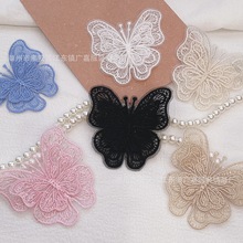 新款大号欧根纱蝴蝶刺绣服装辅料布贴 抖音连衣裙蕾丝蝴蝶配饰