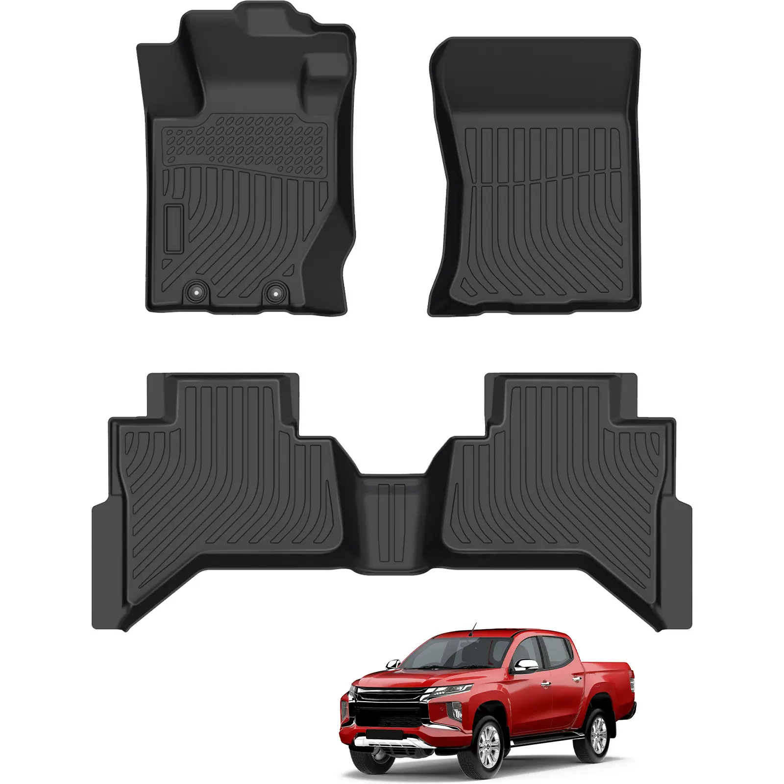 跨境适用于Mitsubishi L200 三菱全天候专车专用橡胶TPE汽车脚垫
