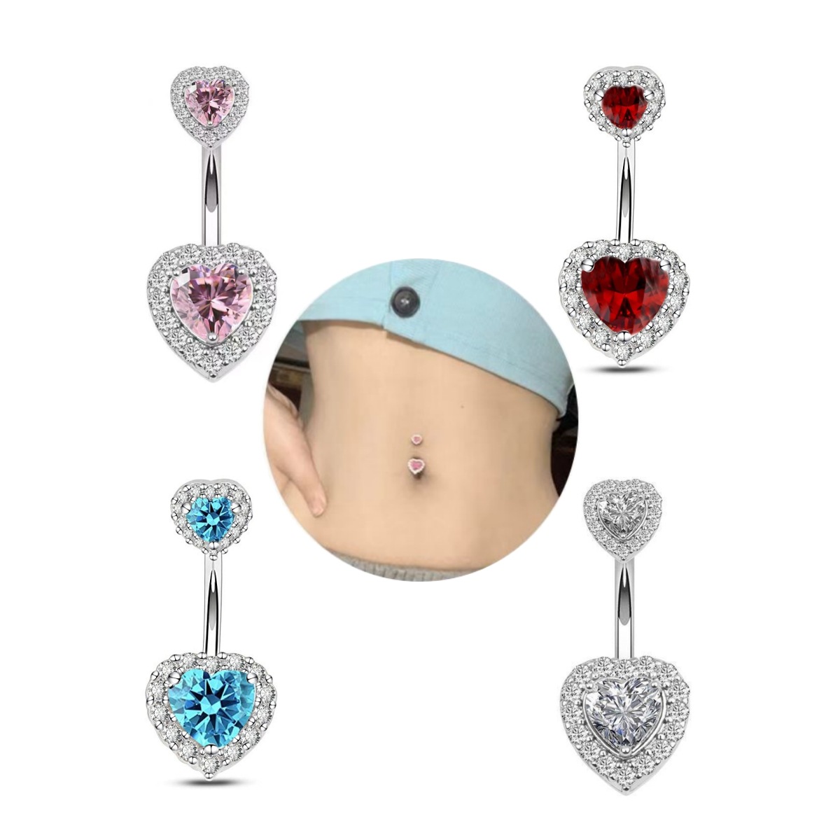 Pointed labret stud close-up product detail