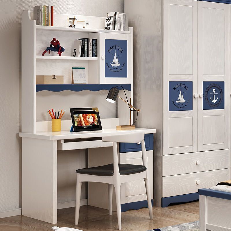 American Solid Wood Children's Desk with Drawer Writing Desk Multi-Functional Room Writing Desk and Chair Simple Storage Desk American Solid Wood Children's Desk with Drawer Writing Desk Multi-Functional Room Writing Desk and Chair Simple Storage Desk