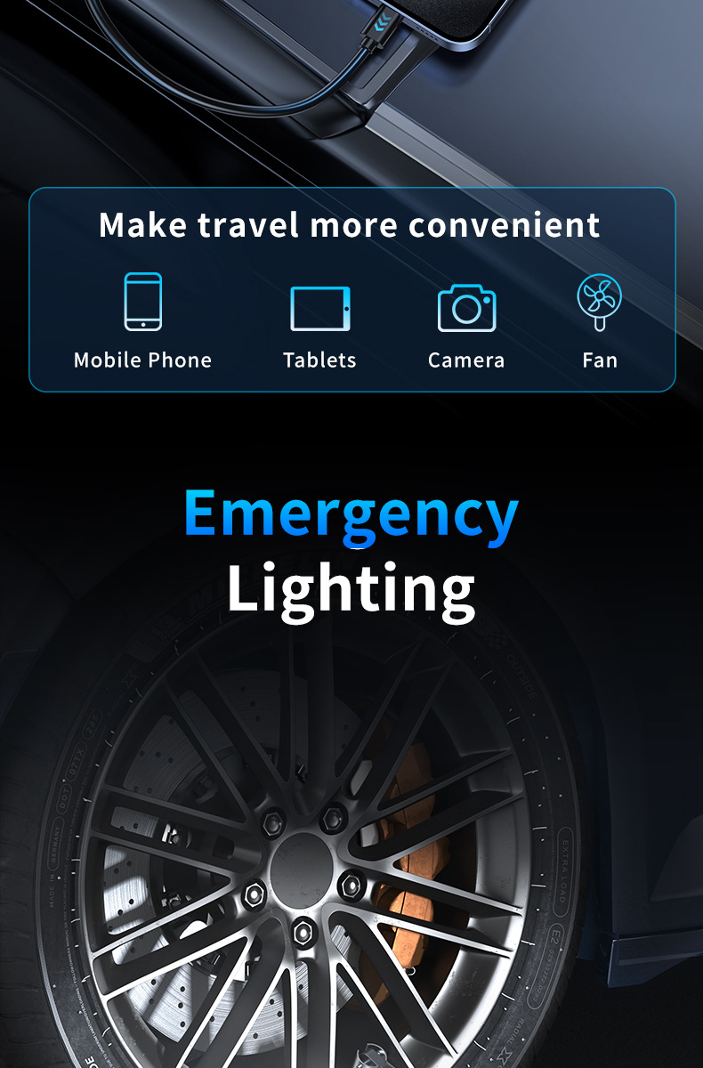 Jump Starter is a cross-border car emergency starting power supply all-in-one device with an air pump and portable car power bank