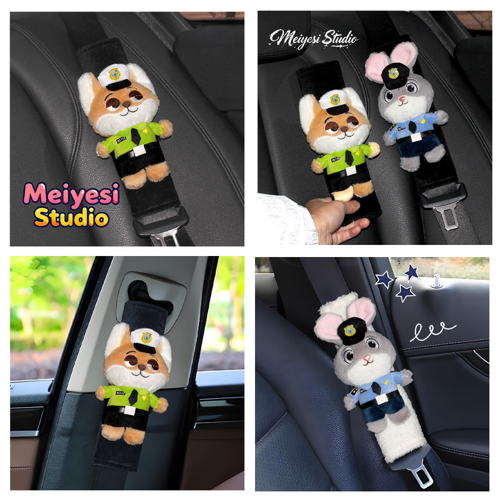 Car Seat Belt Shoulder Pads Zootopia Judy Nick Car Seat Belt Covers Car Interior Decoration Accessories
