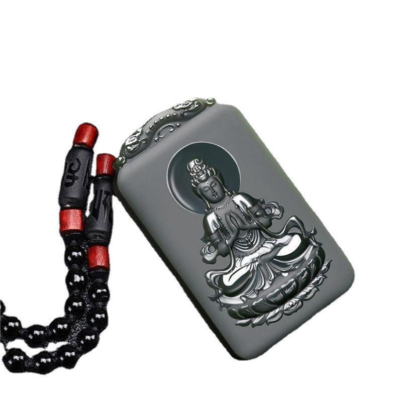 남성과 여성을위한 천연 HETIAN 옥 녹색 옥 연꽃 GUANYIN 브랜드 펜던트 옥 펜던트 부처님 목걸이 제조 업체