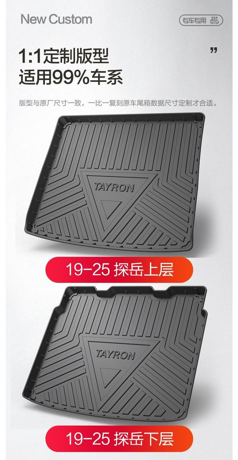 Suitable for Volkswagen Trunk Mat Car 2022 Interior Decoration Accessories Tpe Trunk Mat Modified Parts