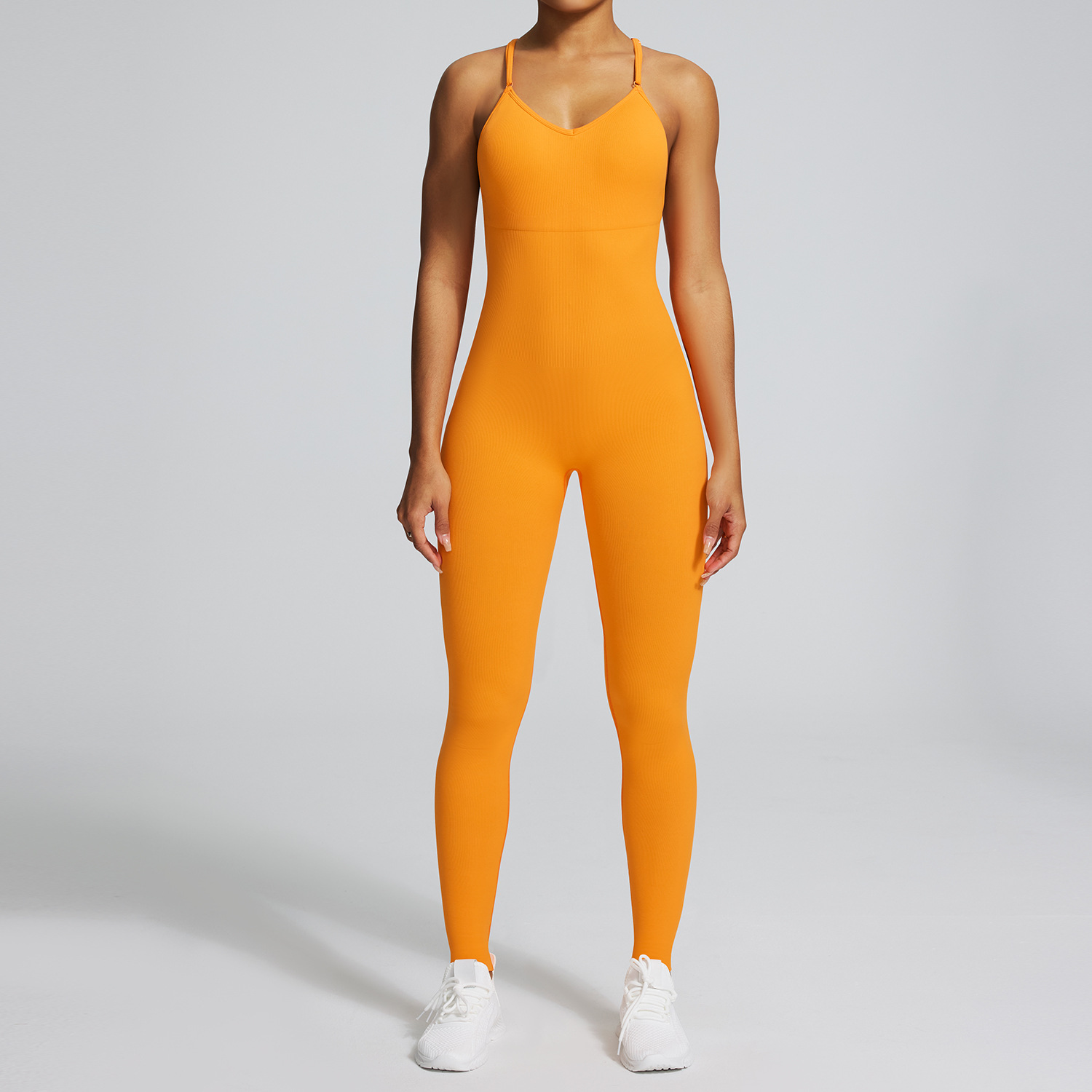 Ropa de una pieza de yoga sin costuras europea y americana, tirantes femeninos, una pieza de fitness, baile, deportes, ropa de una pieza ajustada, ropa de yoga