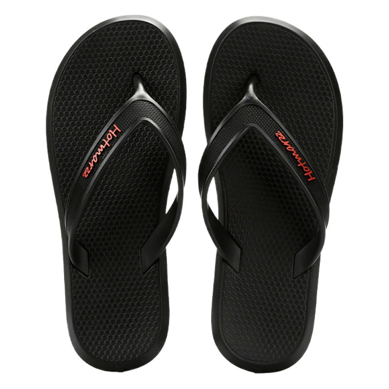 Черные однотонные шлепанцы из ПВХ Hotmarzz для мужчин, нескользящие, износостойкие пляжные туфли, сандалии-шлепанцы для дома и купания, летние тапочки.