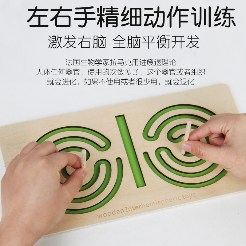 Juguetes de entrenamiento de movimiento fino del cerebro izquierdo y derecho, niños de mano a mano, pensamiento cerebral completo, concentración, iluminación, ayuda educativa