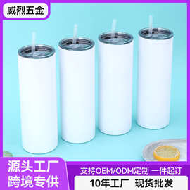 跨境热升华直身杯304不锈钢吸管保温杯家用办公便携随手杯批发