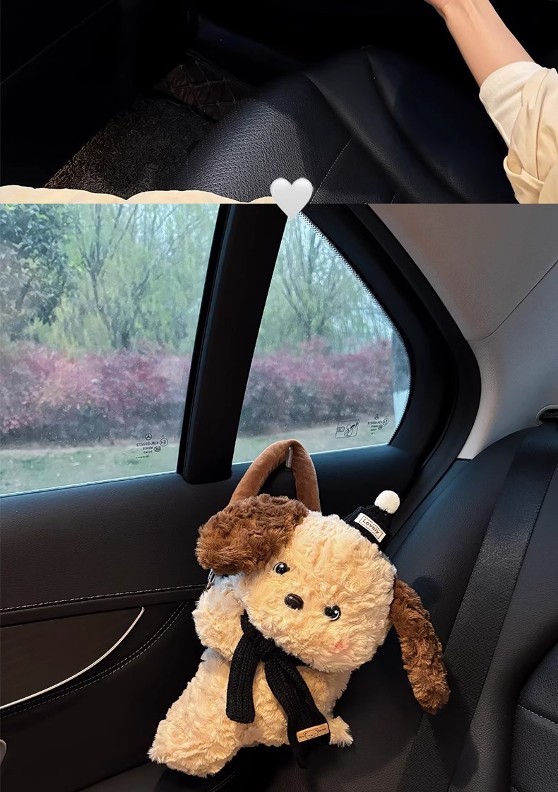 Car Tissue Box Creative Cute Puppy Decoration Paper Box Car Hanging Car Tissue Bag Car Paper Box