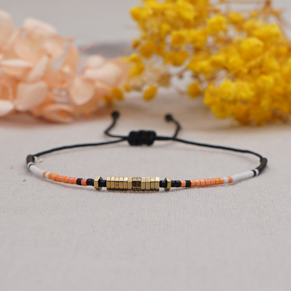 Simple Ethnic Style Couple Rice Beads Hand-woven Beaded Small Bracelet display picture 3